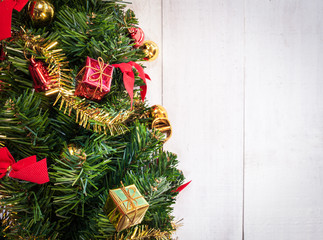 closeup gift ornament on christmas tree