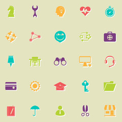 Human resource flat icons with shadow