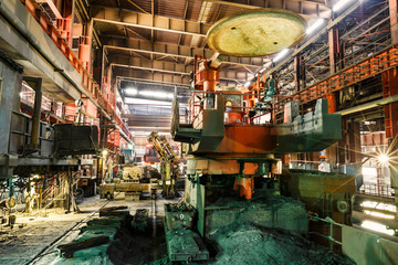 Fototapeta na wymiar Metal smelting Steel mills factory scene