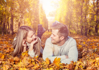 Young happy couple outdoors