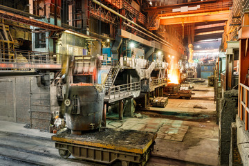Metal smelting Steel mills factory scene