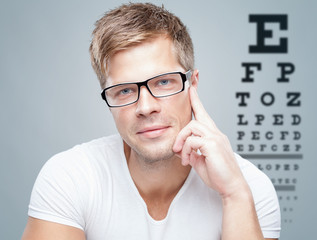 Handsome man wearing glasses