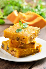 Pumpkin bars with nuts