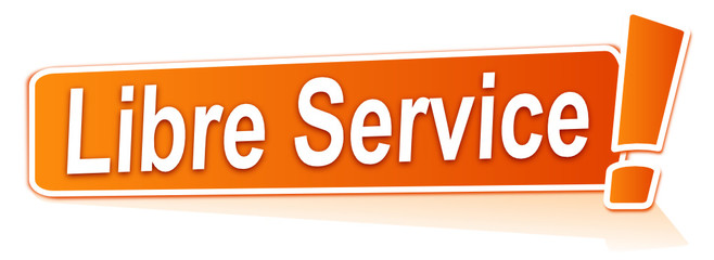 libre service sur étiquette orange