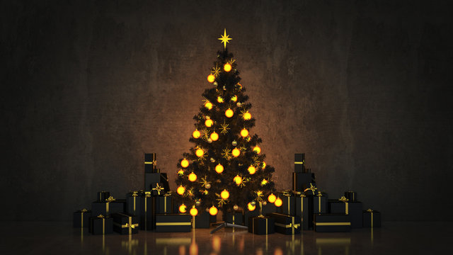 Christmas Tree with Gifts,Christmas concept.
