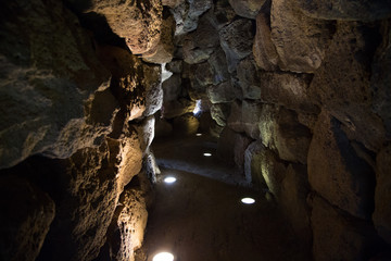 inside a Nuraghe, ancient constructions in Sardinia