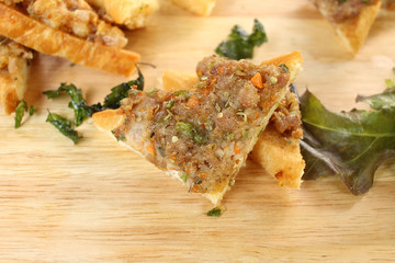 Pork on toast bread