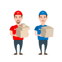 delivery man with boxes