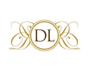 DL Luxury Ornament Initial logo