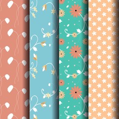 Patterned abstract pastel flower pattern