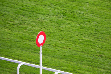 Finishing Post On Horse Racing Track