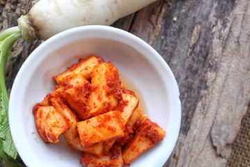 Daikon radishes kimchi korean food