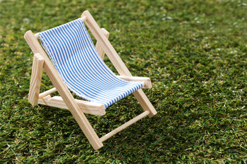 Model Deck Chair On Grass