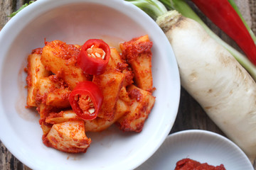 Daikon radishes kimchi korean food