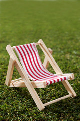 Model Deck Chair On Grass