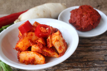 Daikon radishes kimchi korean food