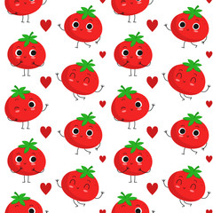 Tomatoes, vector seamless pattern