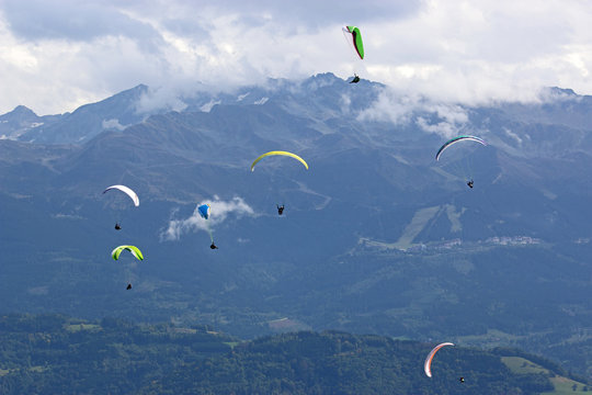 paragliders in the Alps
