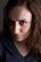 Fototapeta premium Portrait Of Angry Teenage Girl