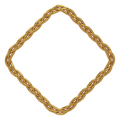 Gold braided frame. Isolated on white background