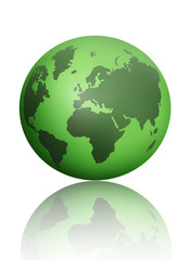 Green world atlas globe