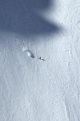 woman snowboarder in extreme freeride finals, Verbier, Swtizerland
