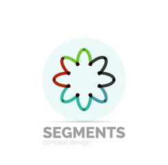 Abstract geometric linear hipster floral icon, frame design, flat style