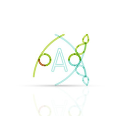 Abstract geometric linear hipster floral icon, frame design, flat style