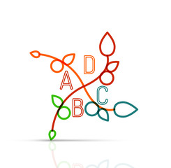 Abstract geometric linear hipster floral icon, frame design, flat style