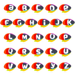 Alphabet letters with ellipses intersection logo.
