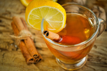 Hot wine for winter and Christmas with delicious orange and spices
