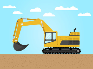 yellow digger flat design