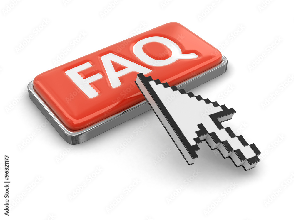 Poster cursor and button faq. image with clipping path