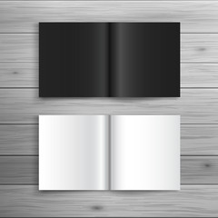 Blank folded brochure in square format