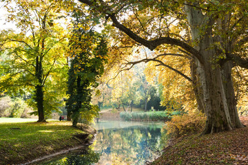 Lake in city park