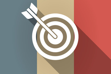 Long shadow flag of France vector icon with a dart board