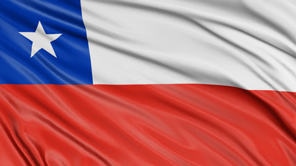 Naklejka premium 3D Chilean flag (clipping path included)