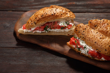 Cheese salmon sandwich