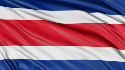 3D Costa rica flag with fabric surface texture