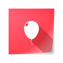 Long shadow vector sticky note icon with a balloon