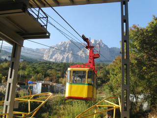 moving cabin of cableway "Miskhor - AI-Petri", Crimea, Russia