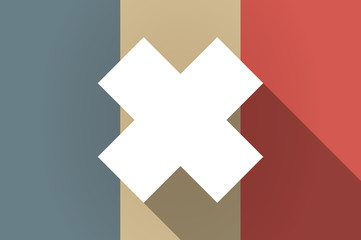 Fototapeta premium Długi cień flaga Francji wektor ikona z drażniącą substą