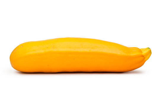 Yellow zucchini isolated on a white background
