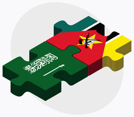 Saudi Arabia and Mozambique Flags