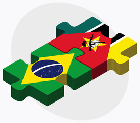Brazil and Mozambique Flags