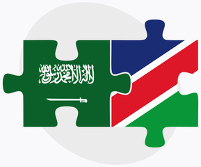 Saudi Arabia and Namibia Flags