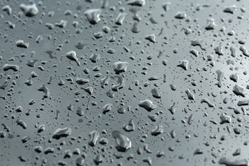 drops of water on the car after rain