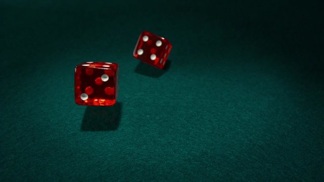 Throwing dice shooting with high speed camera, phantom 