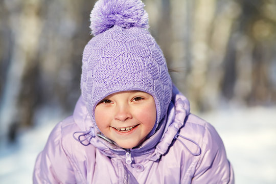 little girl in the winter. child outdoors
