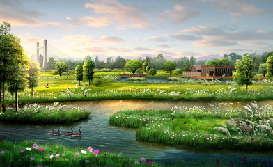 House of log near lake © nancy10